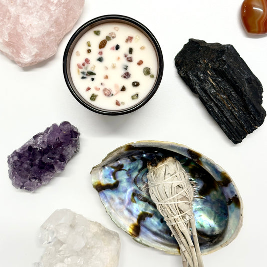 Crystals and smudge stick