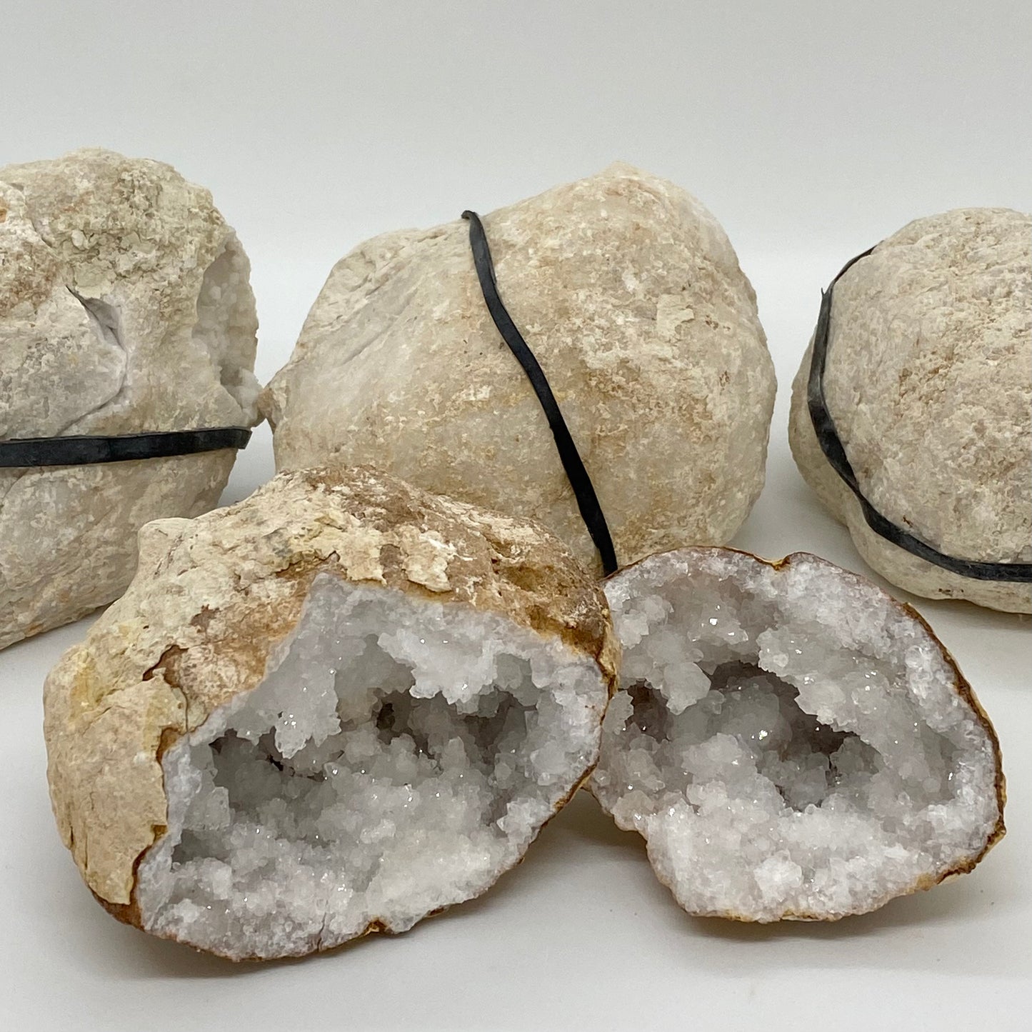 Clear Quartz Geode 9-11cm - Pair